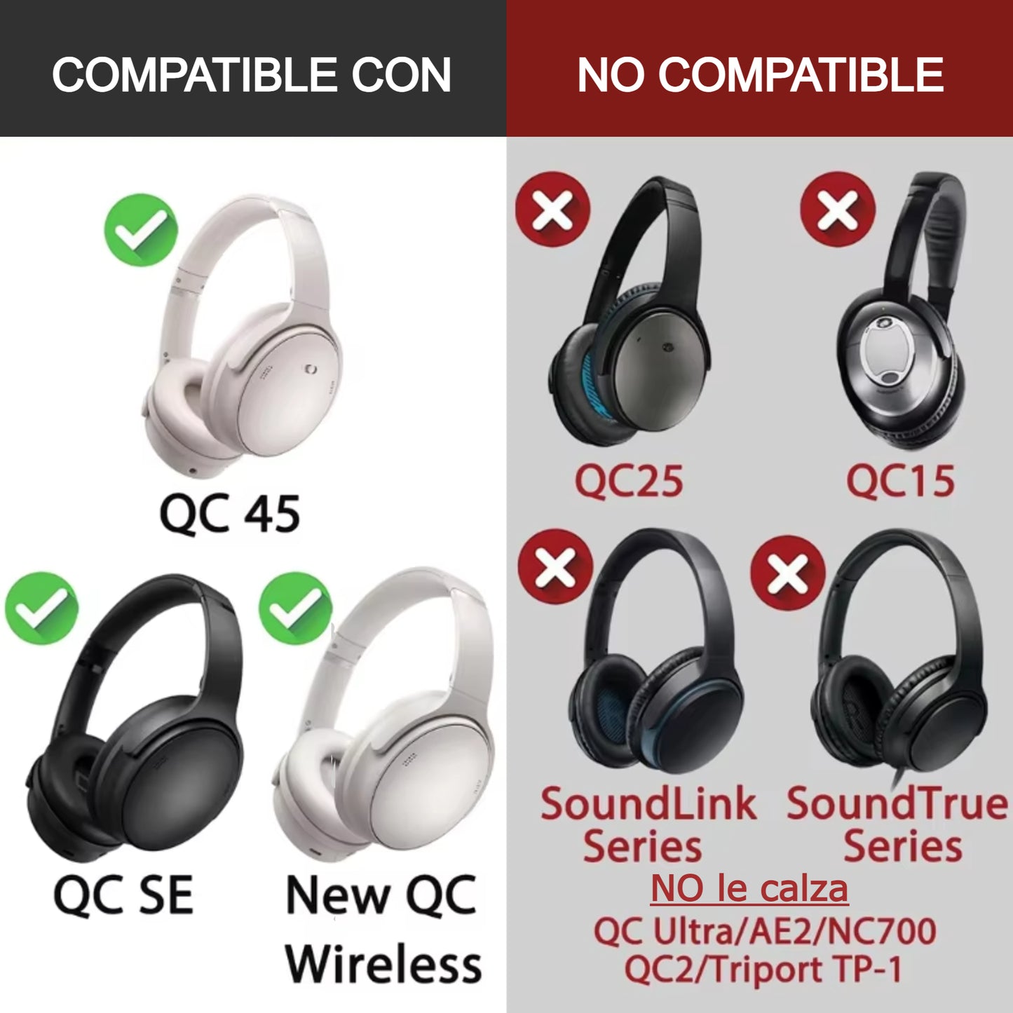 Almohadillas Para Audifonos Bose QuietComfort 45 QC45 QC 45