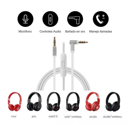 Cable para Audífonos Beats Studio Solo Mixr Pro