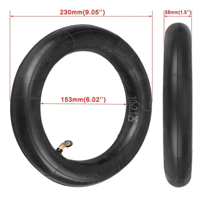 Camara 10 X 2.125 Rueda Neumatico Scooter Valvula Curva 45º