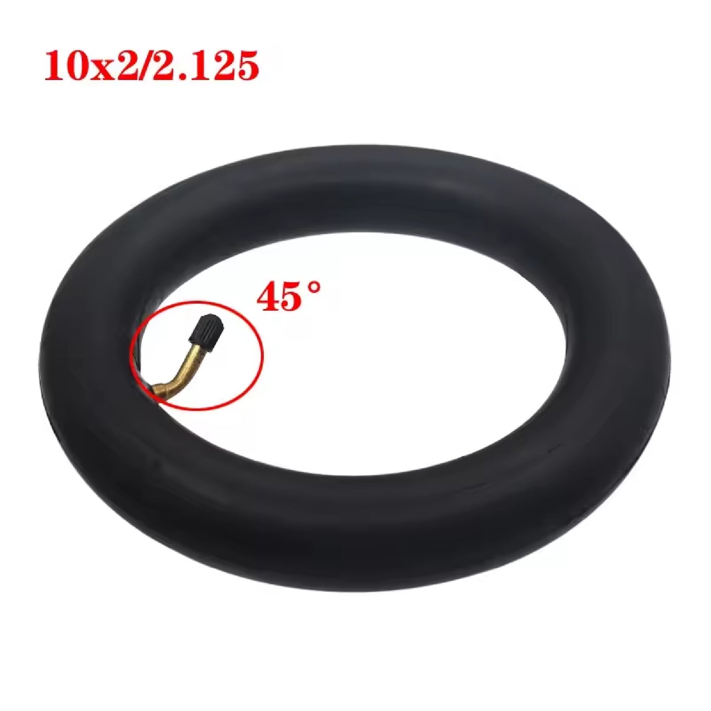 Camara 10 X 2.125 Rueda Neumatico Scooter Valvula Curva 45º