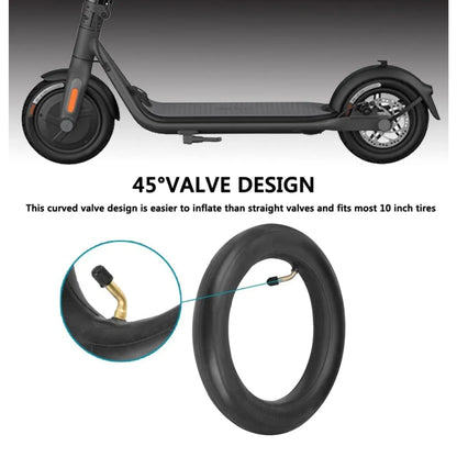 Camara 10 X 2.125 Rueda Neumatico Scooter Valvula Curva 45º