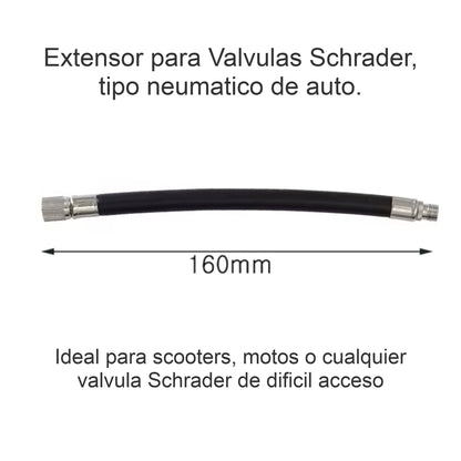 Extensor Adaptador Válvula Neumáticos Scooter Bici Moto sin Antiretorno