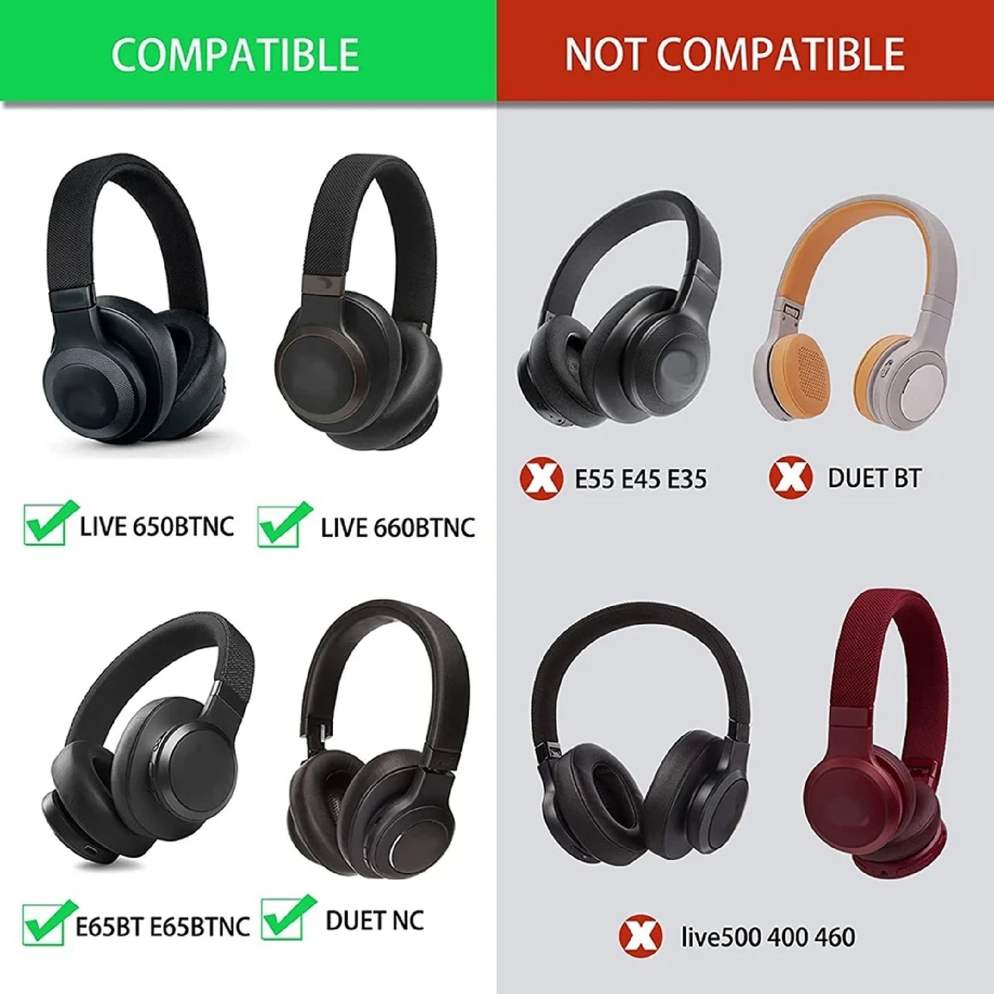 Almohadillas Para Audifonos JBL E65 Live 650 660 BTNC DuetNC