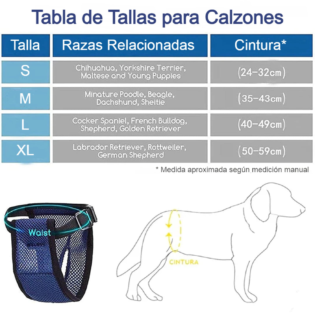 Calzones Para Celo Sanitarios Perritas Transpirables S - XL