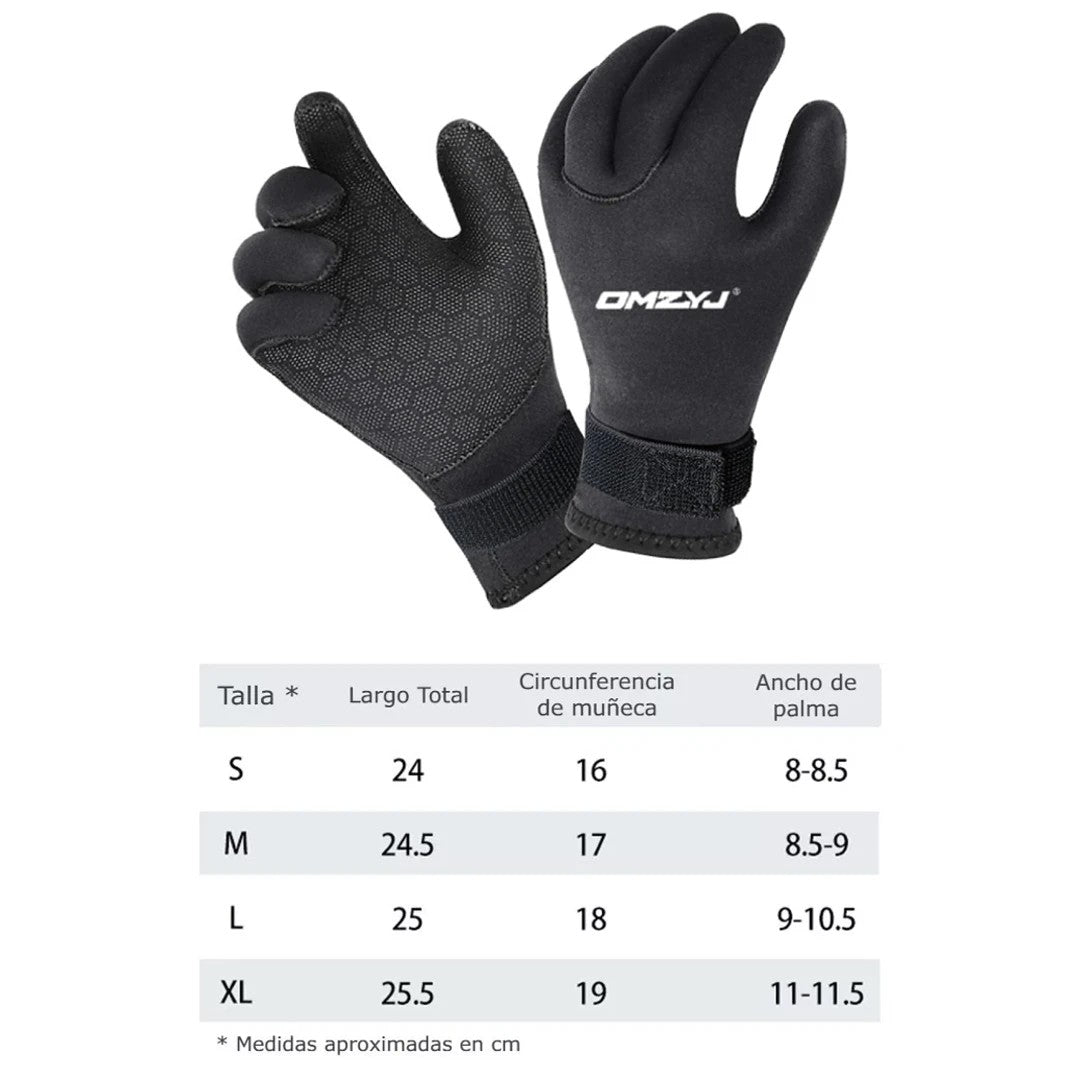 Guantes Neopreno 5mm Buceo Calidos Resistentes Ajustables