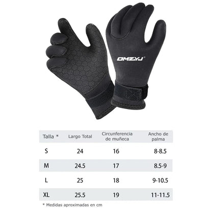 Guantes Neopreno 5mm Buceo Calidos Resistentes Ajustables