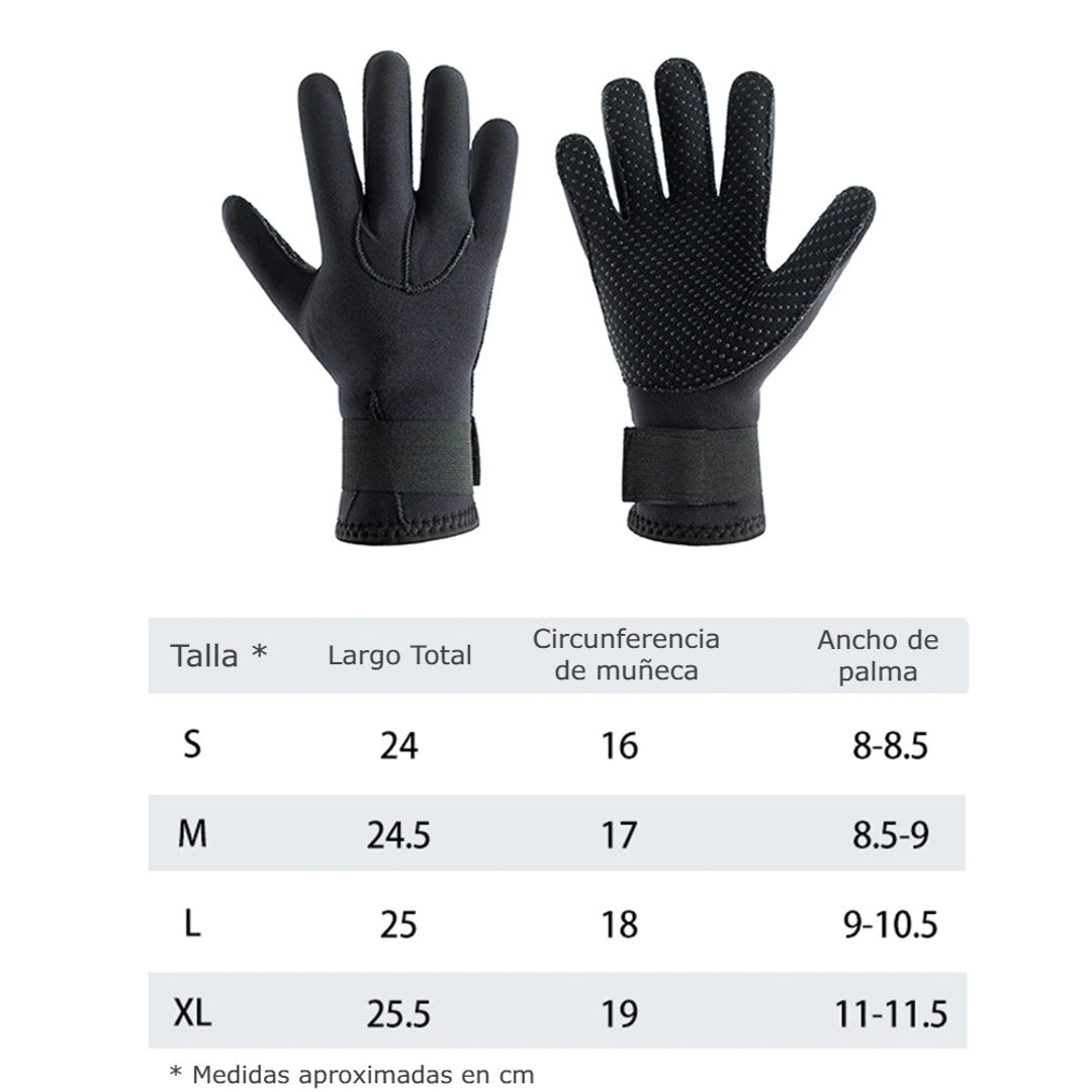 Guantes Neopreno 3mm Buceo Calidos Resitentes Ajustables