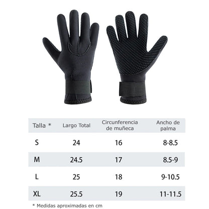 Guantes Neopreno 3mm Buceo Calidos Resitentes Ajustables