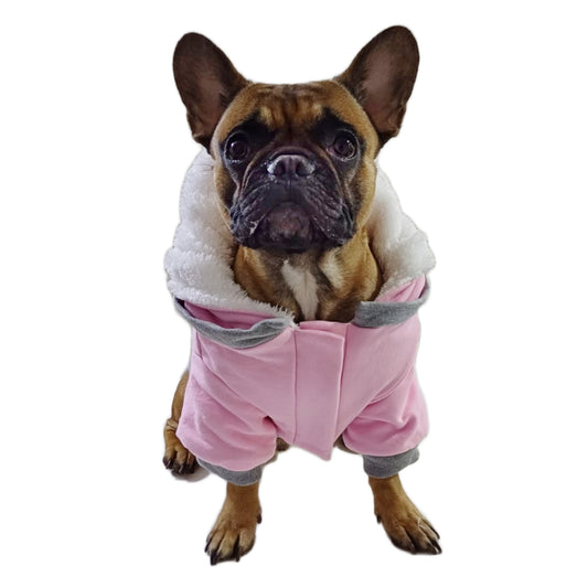 Polerón Chaleco Abrigo Para Perros Bulldog Frances Talla Unica - Rosa